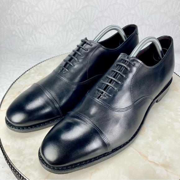 Allen Edmonds Hopkinson Mens Size 9.5 Black Leather Cap Toe Oxford Dress Shoes - Picture 5 of 11